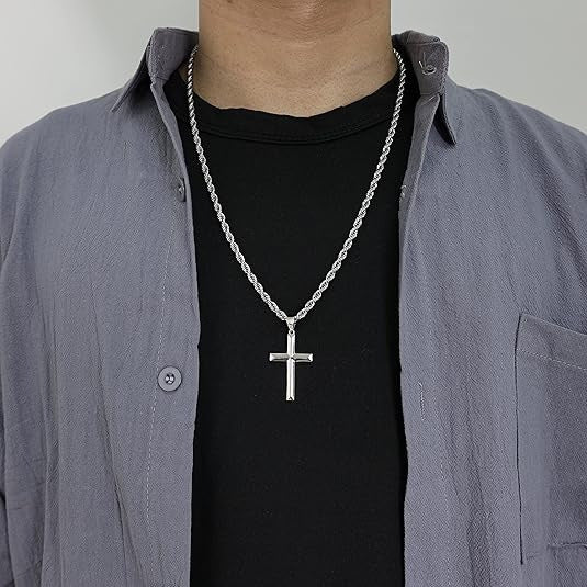 🌈🌈【Kúp jeden, druhý dostaneš zadarmo】Nový strieborný dlhý punkový náhrdelník, jedinečný hip hopový náhrdelník