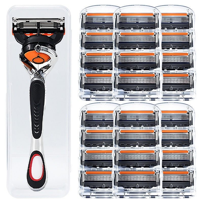 Juego de cartuchos de maquinilla de afeitar para hombre + soporte - Cuchillas de acero inoxidable ultra afiladas para un afeitado suave 🪒✨