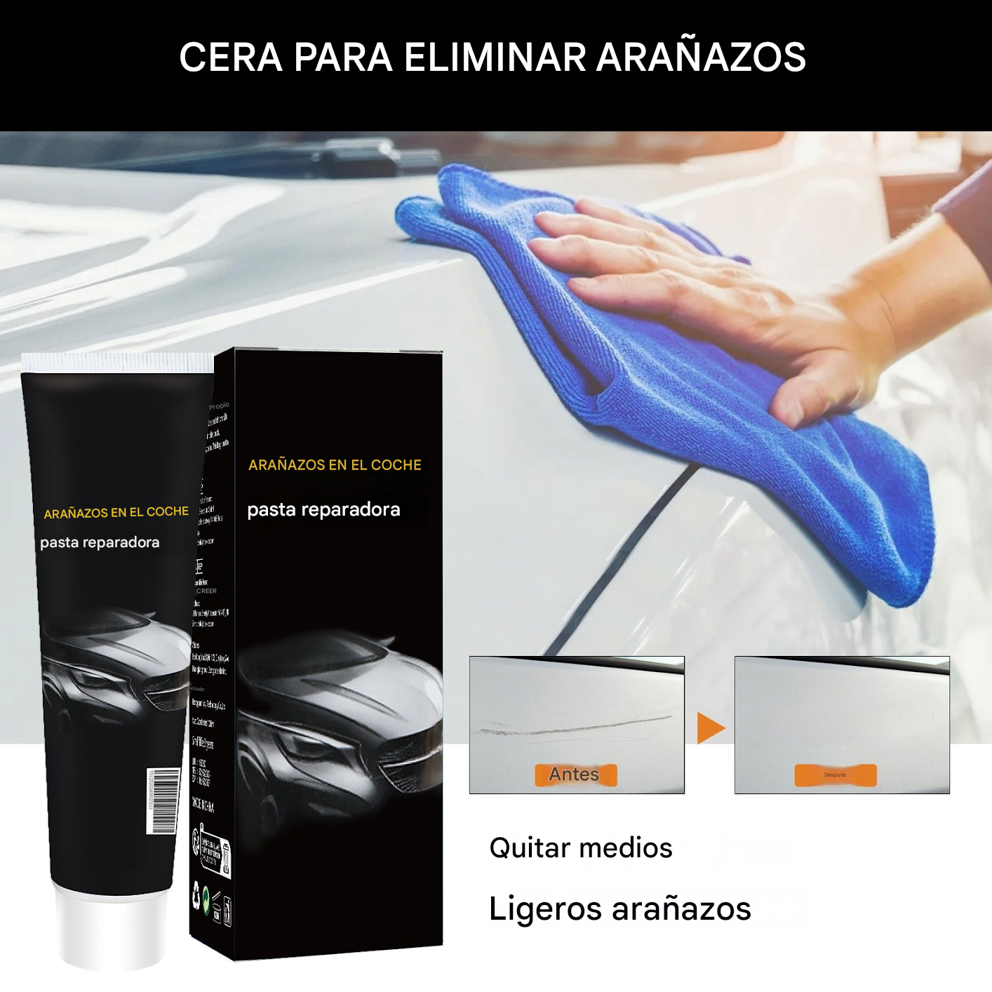 🔥Compra 1 y llévate 1 gratis🔥🚗💨Pasta reparadora de arañazos para coches, reparación de arañazos en la pintura, pulido y renovación