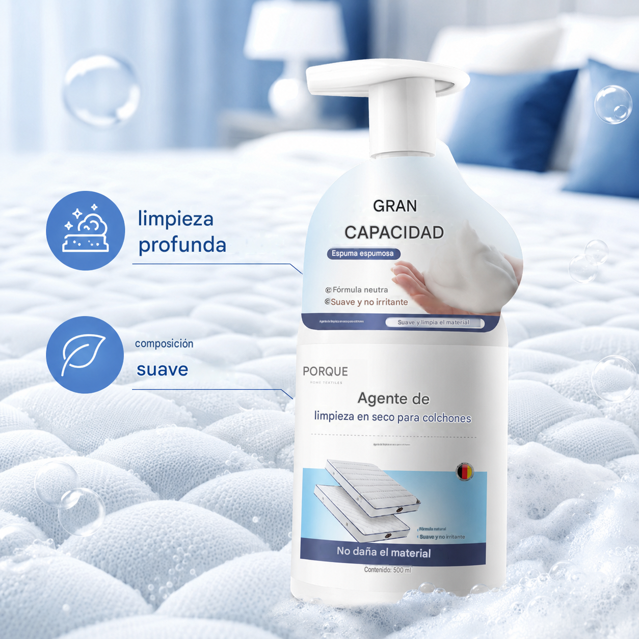 🔥 Sredstvo za čišćenje madraca koje uklanja mrlje od urina i ostale nečistoće s madraca bez vode.