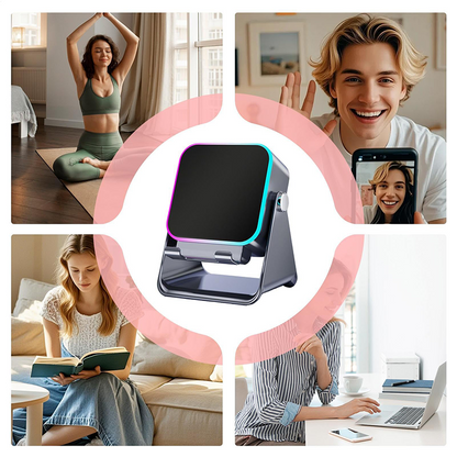 🔥📢【Zľava 50 %!】⚡ Bluetooth reproduktor 5 v 1 s bezdrôtovým nabíjaním a nastaviteľným stojanom na telefón🎶