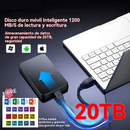 Disco duro móvil de gran capacidad de 20TB + Office original gratis + Adobe