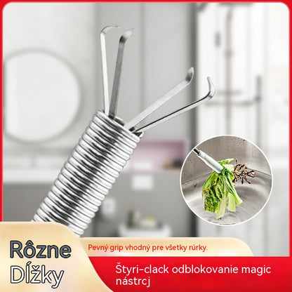 👍【Diverse lungimi】💪Instrument de dragare a țevilor multifuncțional, flexibil, cu patru gheare