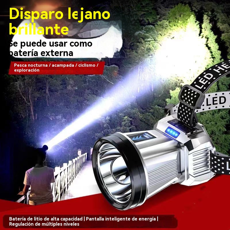 🔥Nuevo producto de gran venta 2025🔥Foco exterior recargable, ajustable y superpotente con montaje en la cabeza. 
