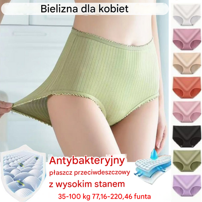 50% zniżki na 🔥【8 sztuk】Wodoodporna, antybakteryjna bielizna damska z wysokim stanem i w dużych rozmiarach