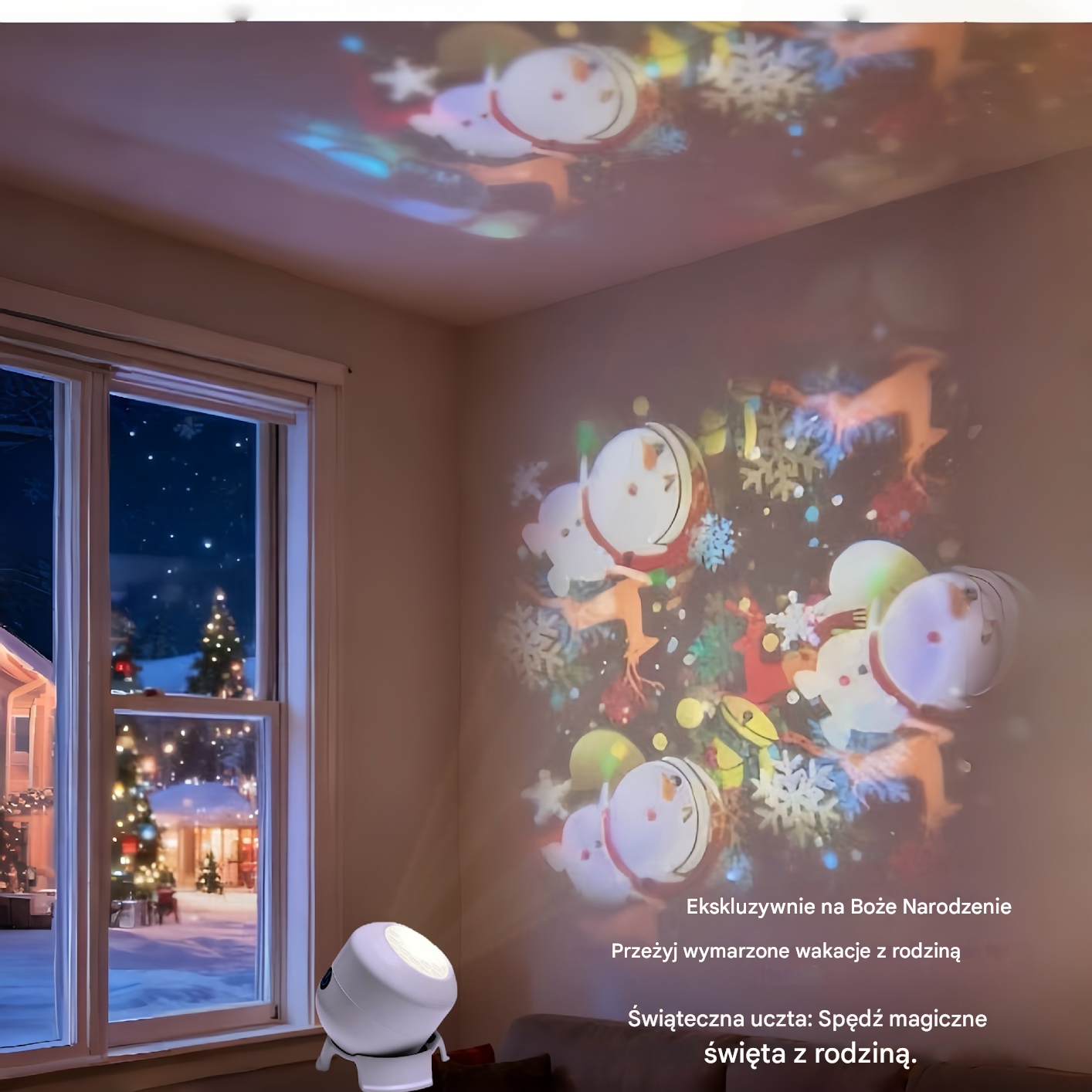 Dynamiczny obrotowy projektor LED