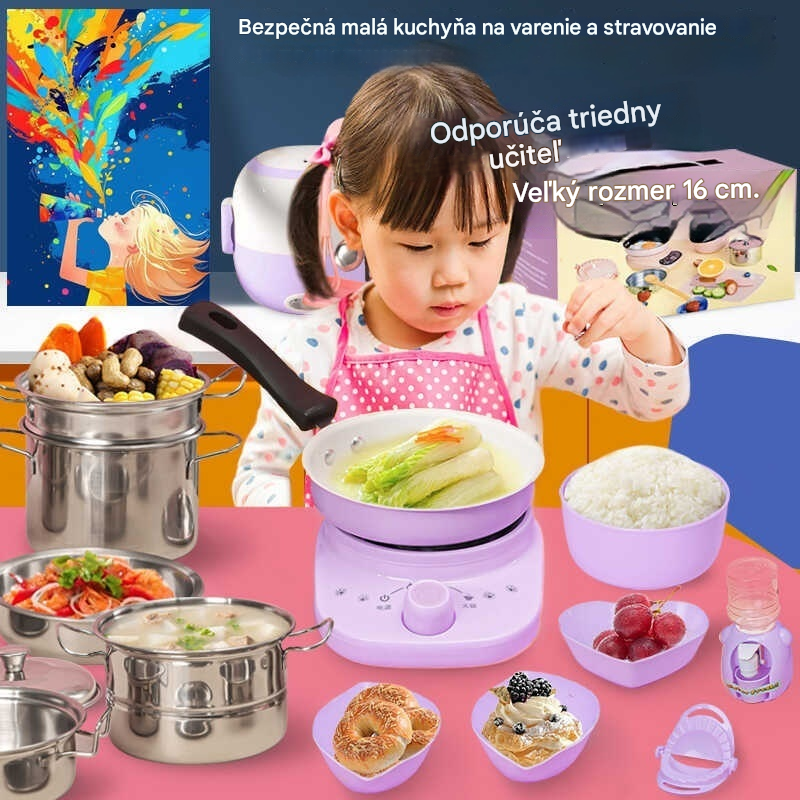 🔥 50% ZĽAVA! 🎁 Mini kuchynská súprava na varenie pre skutočné deti 🍳✨