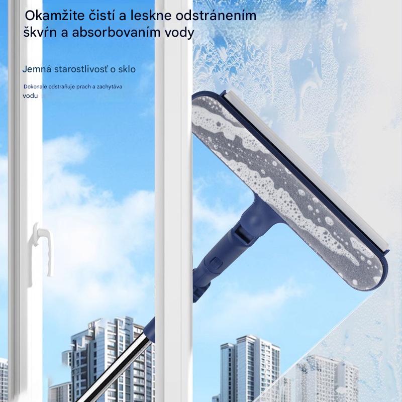 🧼✨ Obojstranná stierka 2 v 1📏 s predĺženou rukoväťou, vhodná na čistenie okien vo výškových budovách.