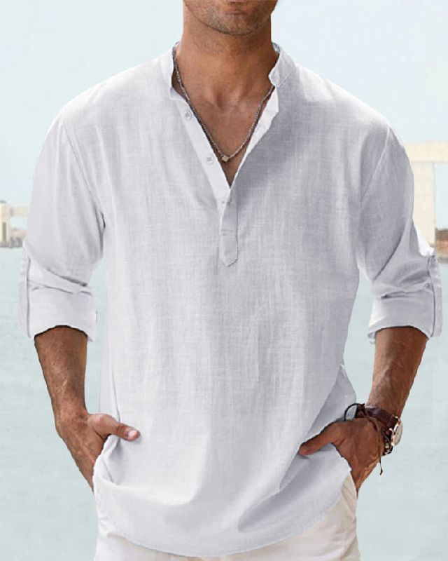🤩【Kup 1 dostań 1 za darmo】【S-5XL】Męska koszula z długim rękawem wykonana z bawełny i lnu.