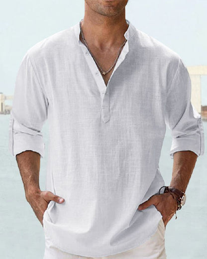 🤩【Kup 1 dostań 1 za darmo】【S-5XL】Męska koszula z długim rękawem wykonana z bawełny i lnu.