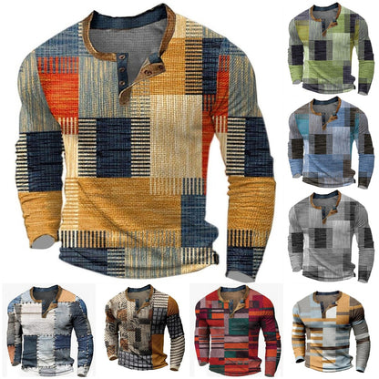 🔥🔥【Druga sztuka za połowę ceny】Nowa męska koszulka polo z długimi rękawami i nadrukiem w dużych rozmiarach [S-4XL]