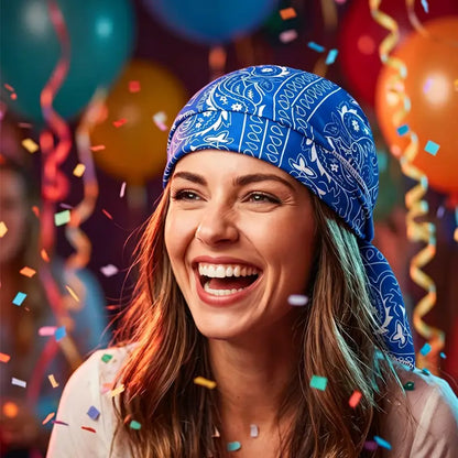 【Paquete de gran valor – 5 piezas】Elegante sombrero/pañuelo para la cabeza de estilo retro hecho de seda transpirable