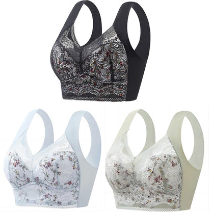 🔥【🔥Kup 3, a 3 dostaniesz gratis】【3/6 sztuk】💕🎁Bezszwowy biustonosz z lodowego jedwabiu w dużym rozmiarze, oddychający i regulowany [40 kg-100 kg]