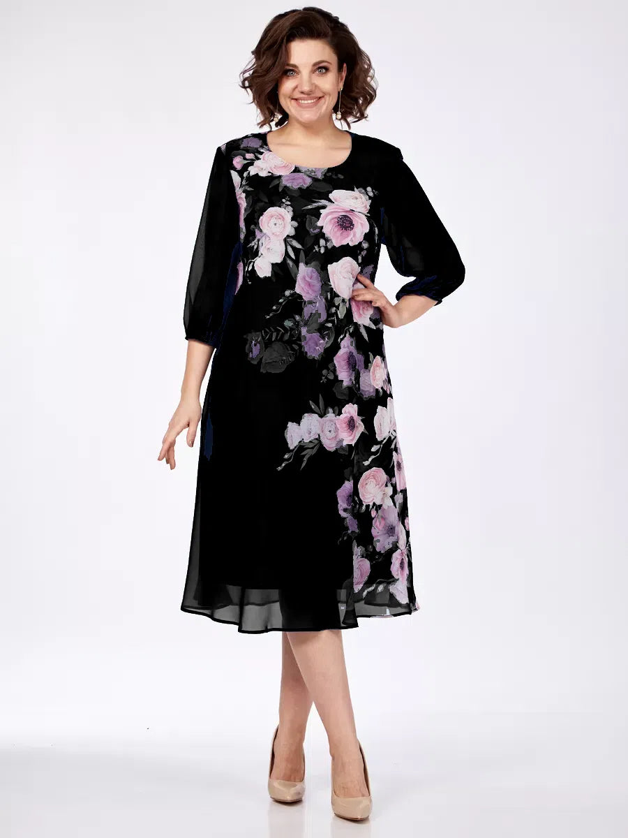 🌸 49% popusta 💥💕【S-5XL】Elegantna šifonska haljina s cvjetnim printom za proljeće 2026.🌷