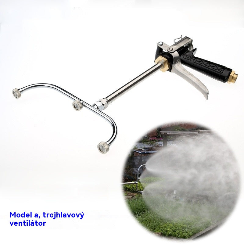 💦💦Úplne nová širokoplošná striekacia pištoľ s jemnou hmlou je vybavená štyrmi vejárovitými tryskami z nehrdzavejúcej ocele.