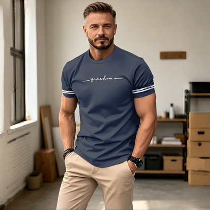 👕✨【S-5XL】Nueva camiseta ajustada de cuello redondo para hombre, talla grande y a la moda
