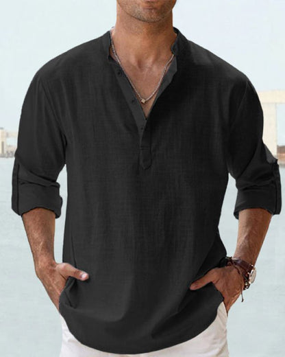 🤩【Kup 1 dostań 1 za darmo】【S-5XL】Męska koszula z długim rękawem wykonana z bawełny i lnu.