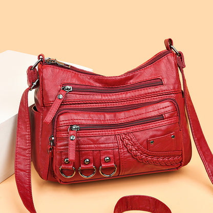 👜🎀 Dostupna u šest boja, nova moderna torbica od mekane kože za rame / nošenje preko tijela, s velikim kapacitetom i višeslojnom konstrukcijom.