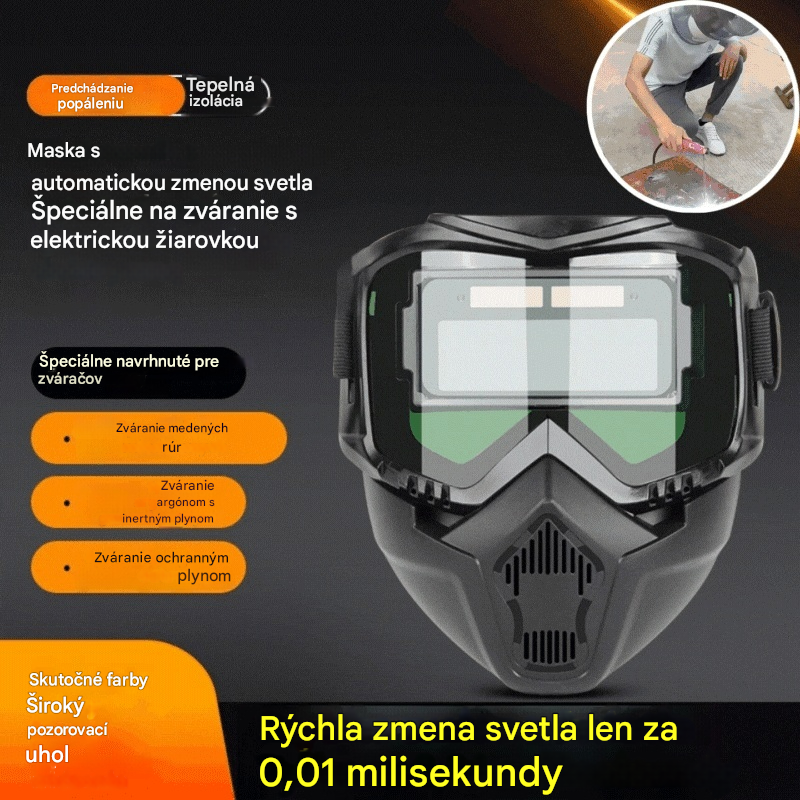 😎【Zľava 50 %】 Plne automatická zváračská maska s ochranným krytom a reguláciou intenzity svetla, vhodná pre zváračov