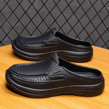 ✨🔥【Ограничено количество】【39-45】Пролетни нови мъжки кожени чехли за 2026 г., ежедневни, семпли и удобни
