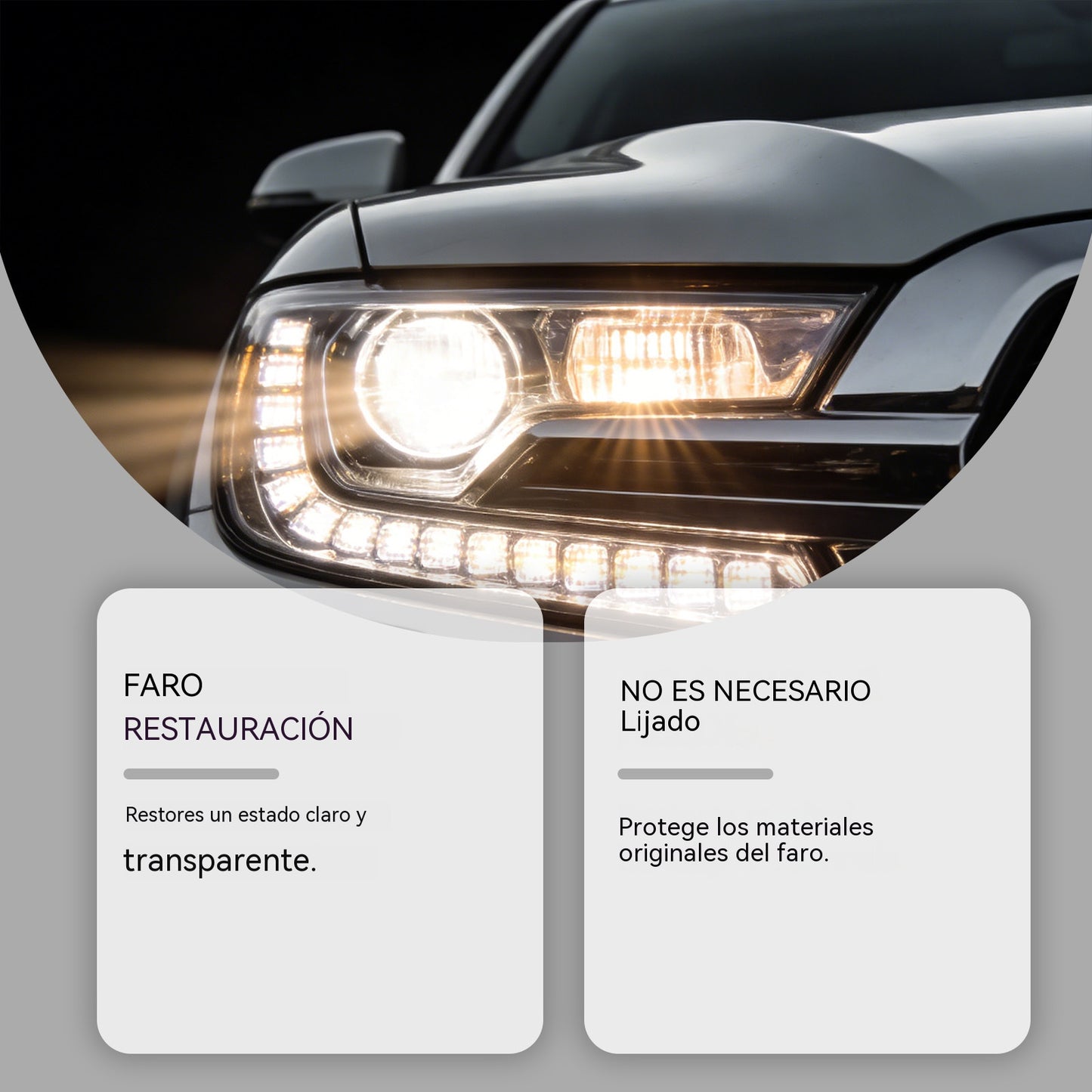 🚗💡Kit de restauración de faros de coche: productos para limpieza, eliminación de manchas, brillo y cuidado.