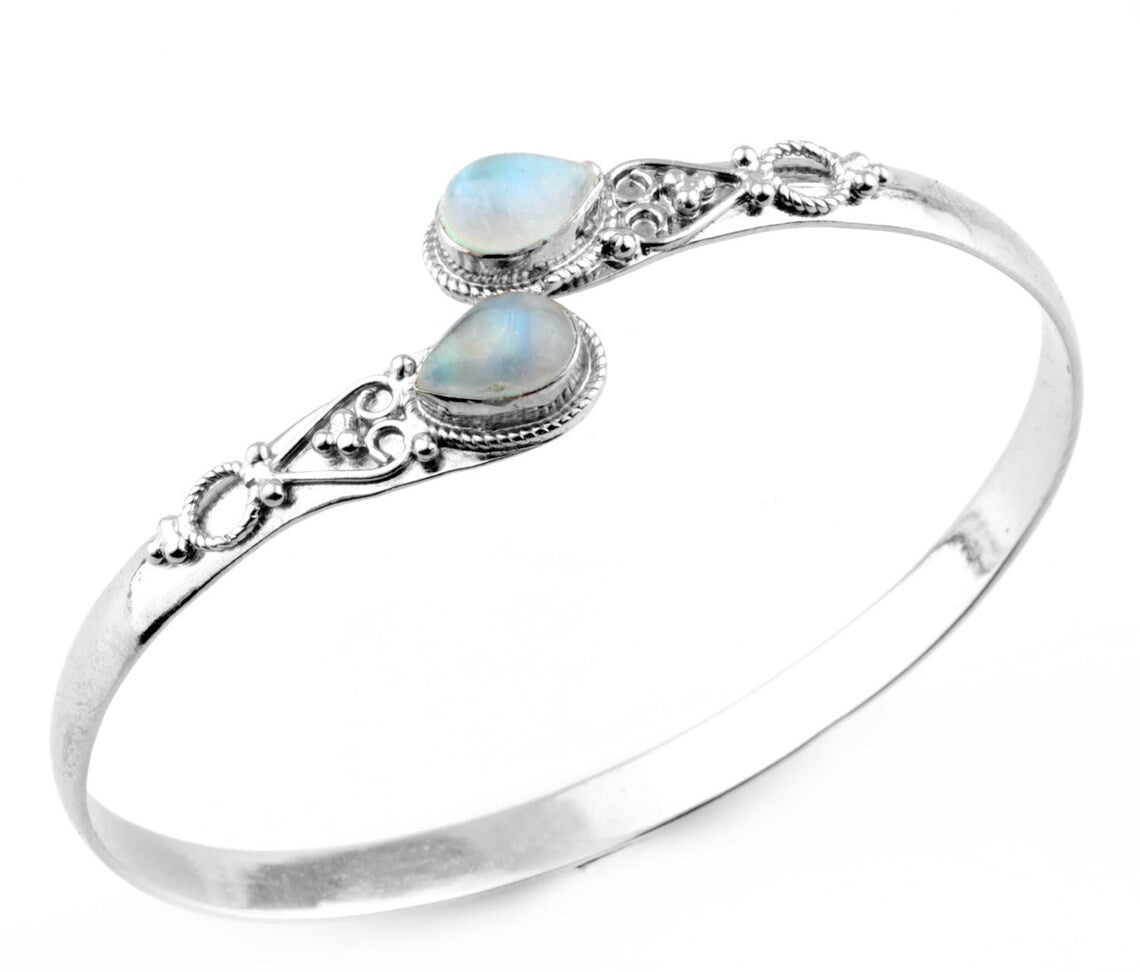 50%OFF--Pulsera vintage de plata S925 con ágata verde