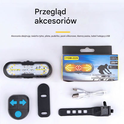 😀【Kup 1, a 1 dostaniesz gratis】Nowy wielofunkcyjny klakson bezprzewodowy ze zdalnie sterowanymi kierunkowskazami