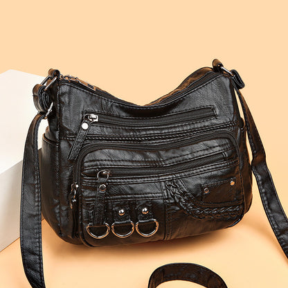👜🎀 Dostupna u šest boja, nova moderna torbica od mekane kože za rame / nošenje preko tijela, s velikim kapacitetom i višeslojnom konstrukcijom.