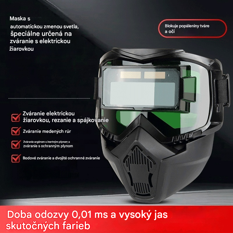 😎【Zľava 50 %】 Plne automatická zváračská maska s ochranným krytom a reguláciou intenzity svetla, vhodná pre zváračov