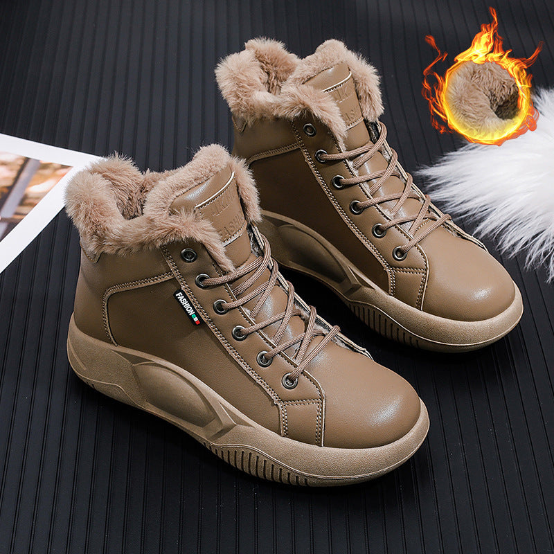 【35-40】Zapatos retro de piel de vaca con suela gruesa, nuevos zapatos informales modernos y versátiles. 