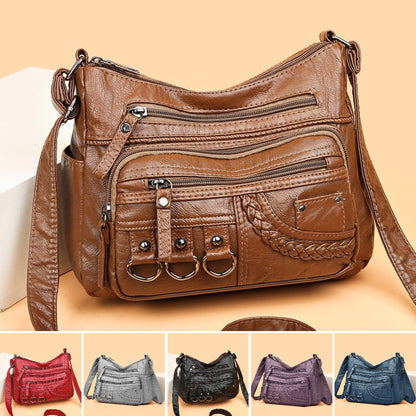 👜🎀 Dostupna u šest boja, nova moderna torbica od mekane kože za rame / nošenje preko tijela, s velikim kapacitetom i višeslojnom konstrukcijom.