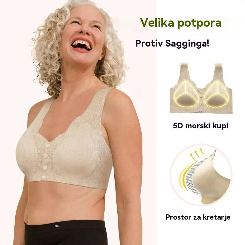 💖【Kupite 2, dobijte 2 gratis】🔥 Grudnjak bez šavova s kopčanjem sprijeda, lagan i prozračan dizajn bez šavova