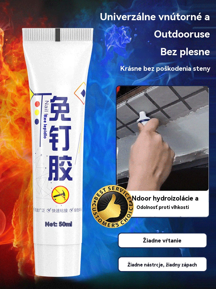 🧰📍【Kúp 1 a získaj 1 zadarmo】Praktické viacúčelové lepidlo bez klincov: Vodotesné, nevyžaduje vŕtanie, vhodné na kov, plast, dlaždice, keramiku, sklo a drevo.