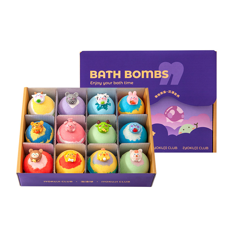 🐳🧸【12 za 35 €】Sada 12 guľôčok so soľou do kúpeľa v tvare morských živočíchov (60 g každá), vhodné pre deti.