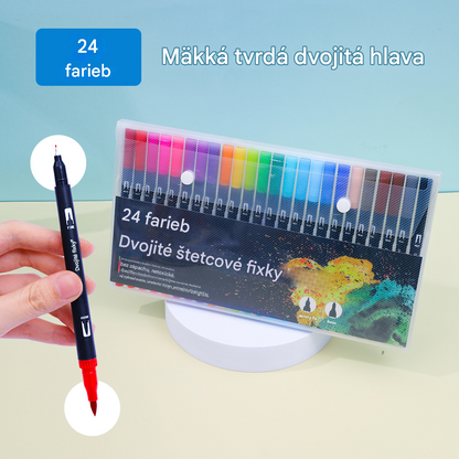 🎨 【1x Omaľovánka podľa čísel + 24-farebné pero s dvojitým hrotom】Vyfarbuj a relaxuj: Omaľovánka podľa čísel pre dospelých | Zmierňuje stres a úzkosť ✨