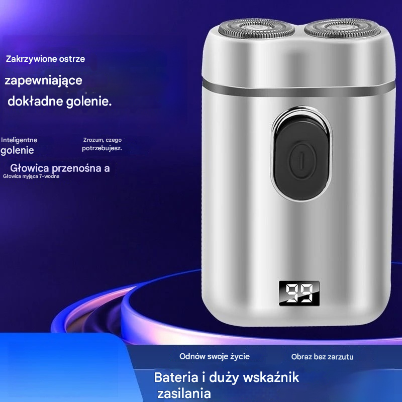 🧡【Ostatni dzień, połowa ceny】Mini przenośna golarka elektryczna z magnetycznymi, wodoodpornymi, podwójnymi ostrzami