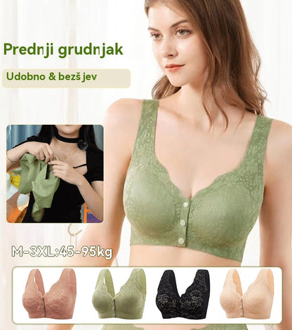 💖【Kupite 2, dobijte 2 gratis】🔥 Grudnjak bez šavova s kopčanjem sprijeda, lagan i prozračan dizajn bez šavova