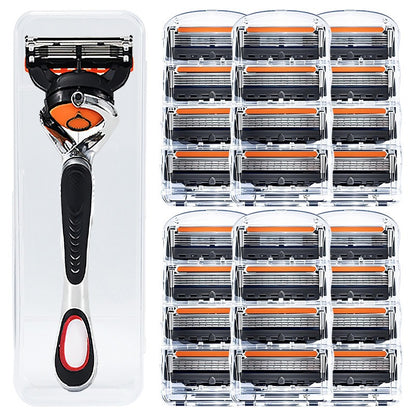 Juego de cartuchos de maquinilla de afeitar para hombre + soporte - Cuchillas de acero inoxidable ultra afiladas para un afeitado suave 🪒✨