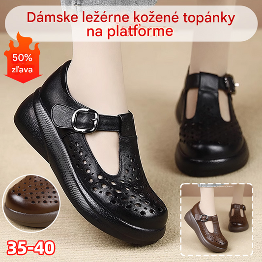 👡【Časovo obmedzená zľava - 50%】Nové módne dámske ležérne topánky z pravej kože s hrubou podrážkou z roku 2026