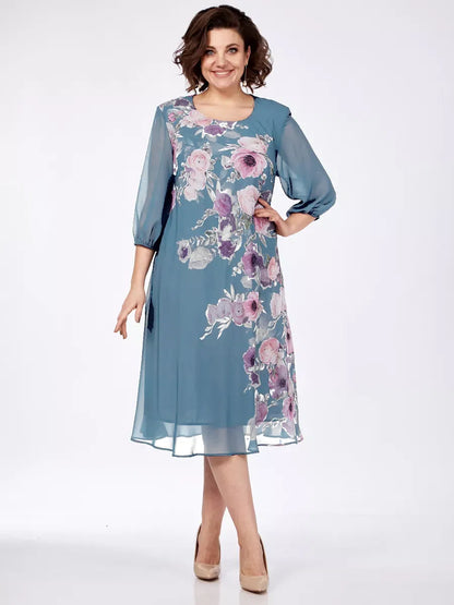 🌸 49% popusta 💥💕【S-5XL】Elegantna šifonska haljina s cvjetnim printom za proljeće 2026.🌷
