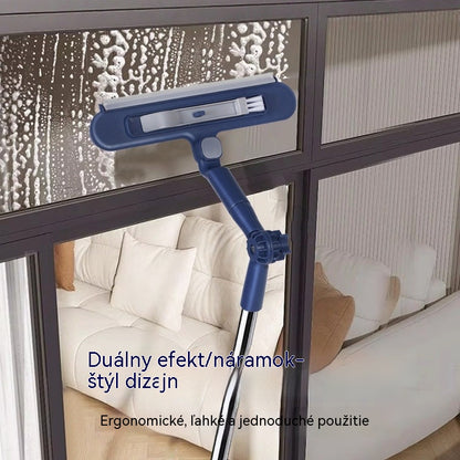 🧼✨ Obojstranná stierka 2 v 1📏 s predĺženou rukoväťou, vhodná na čistenie okien vo výškových budovách.
