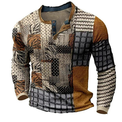 🔥🔥【Druga sztuka za połowę ceny】Nowa męska koszulka polo z długimi rękawami i nadrukiem w dużych rozmiarach [S-4XL]