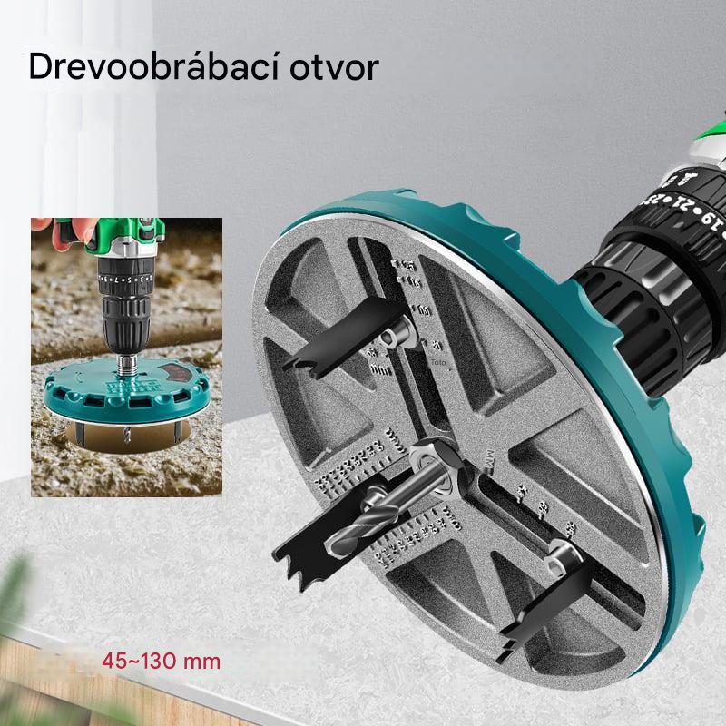 Nastaviteľná dierová píla, priemer 45 mm - 130 mm, nástroj na dierovú pílu na drevo.