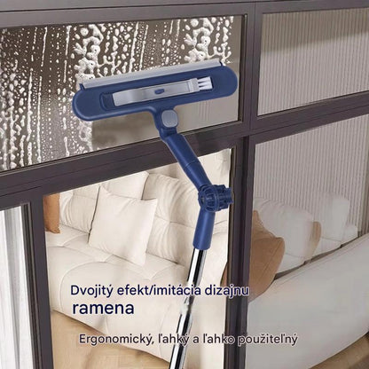 🧼✨ Obojstranná stierka 2 v 1📏 s predĺženou rukoväťou, vhodná na čistenie okien vo výškových budovách.