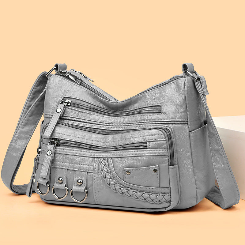 👜🎀 Dostupna u šest boja, nova moderna torbica od mekane kože za rame / nošenje preko tijela, s velikim kapacitetom i višeslojnom konstrukcijom.