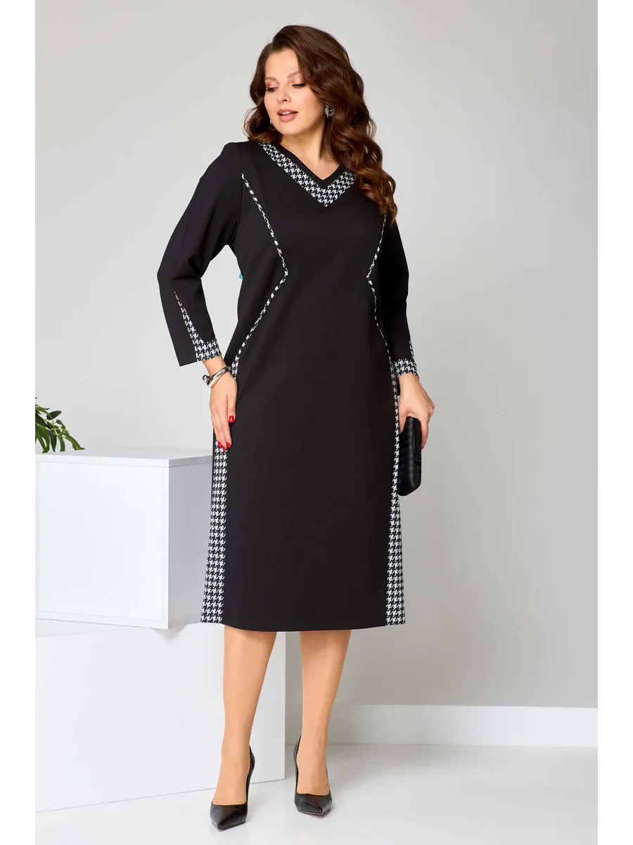 【S-5XL】Elegantné šaty s dvojfarebným dizajnom a výstrihom do V na jeseň-zimu | Zoštíhľujúci a predlžujúci strih, pohodlné a teplé