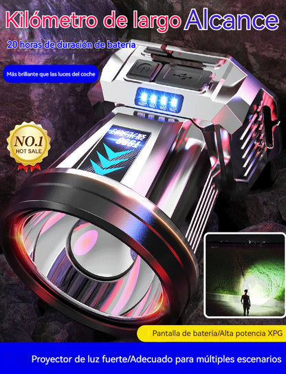 🔥Nuevo producto de gran venta 2025🔥Foco exterior recargable, ajustable y superpotente con montaje en la cabeza. 