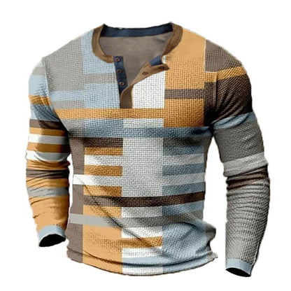 🔥🔥【Druga sztuka za połowę ceny】Nowa męska koszulka polo z długimi rękawami i nadrukiem w dużych rozmiarach [S-4XL]