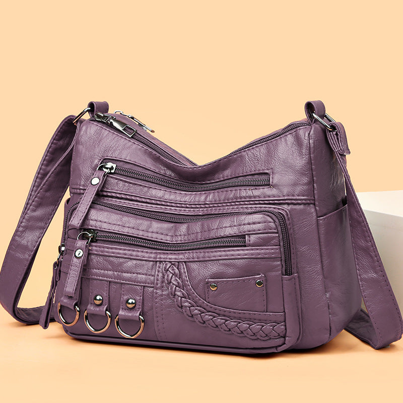 👜🎀 Dostupna u šest boja, nova moderna torbica od mekane kože za rame / nošenje preko tijela, s velikim kapacitetom i višeslojnom konstrukcijom.
