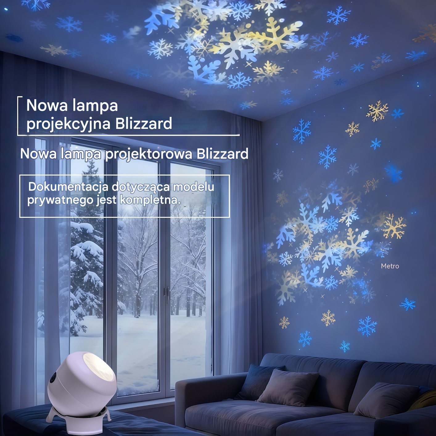 Dynamiczny obrotowy projektor LED